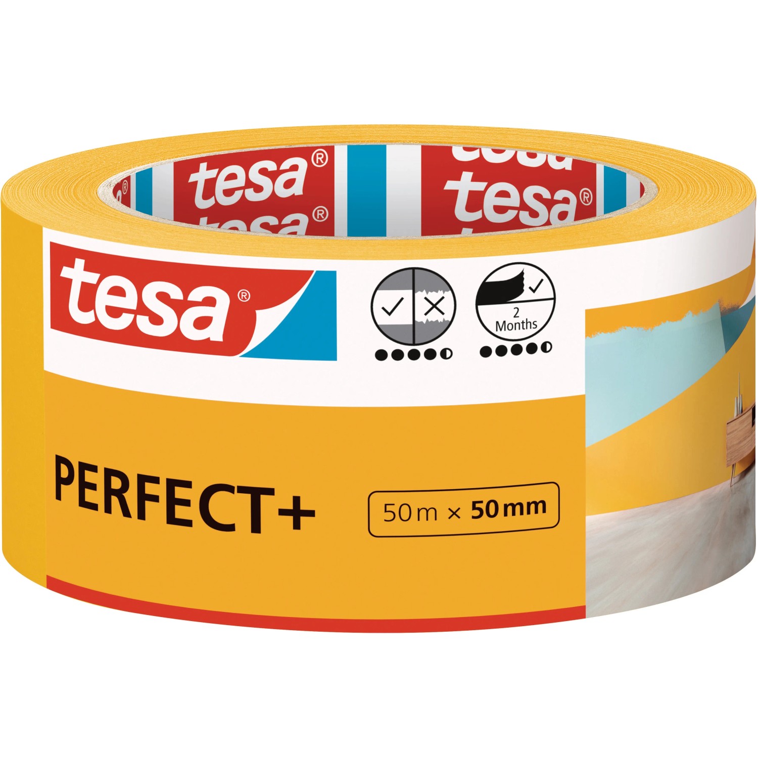 E-shop tesa Maskovacia páska PERFECT+, 50 m x 50 mm