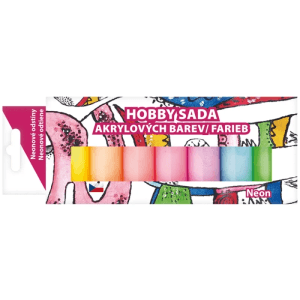 Sada neónových akrylových farieb pre hobby