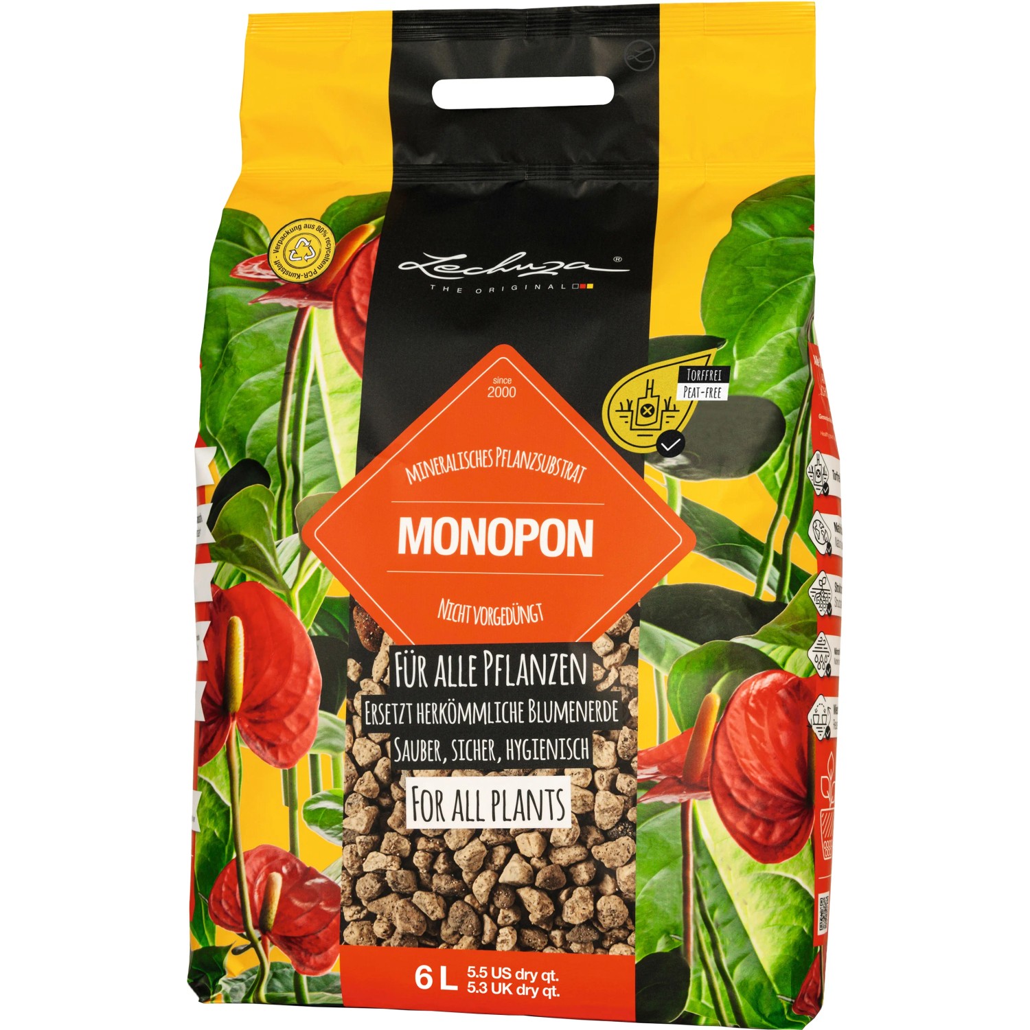 E-shop LECHUZA MONOPON Minerálny substrát pre všetky rastliny 6 l