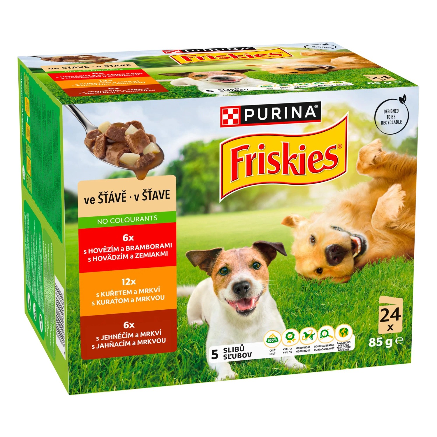 E-shop Friskies Adult Kapsičky pre psov hovädzie, kura, jahňacie v šťave 24 x 85 g