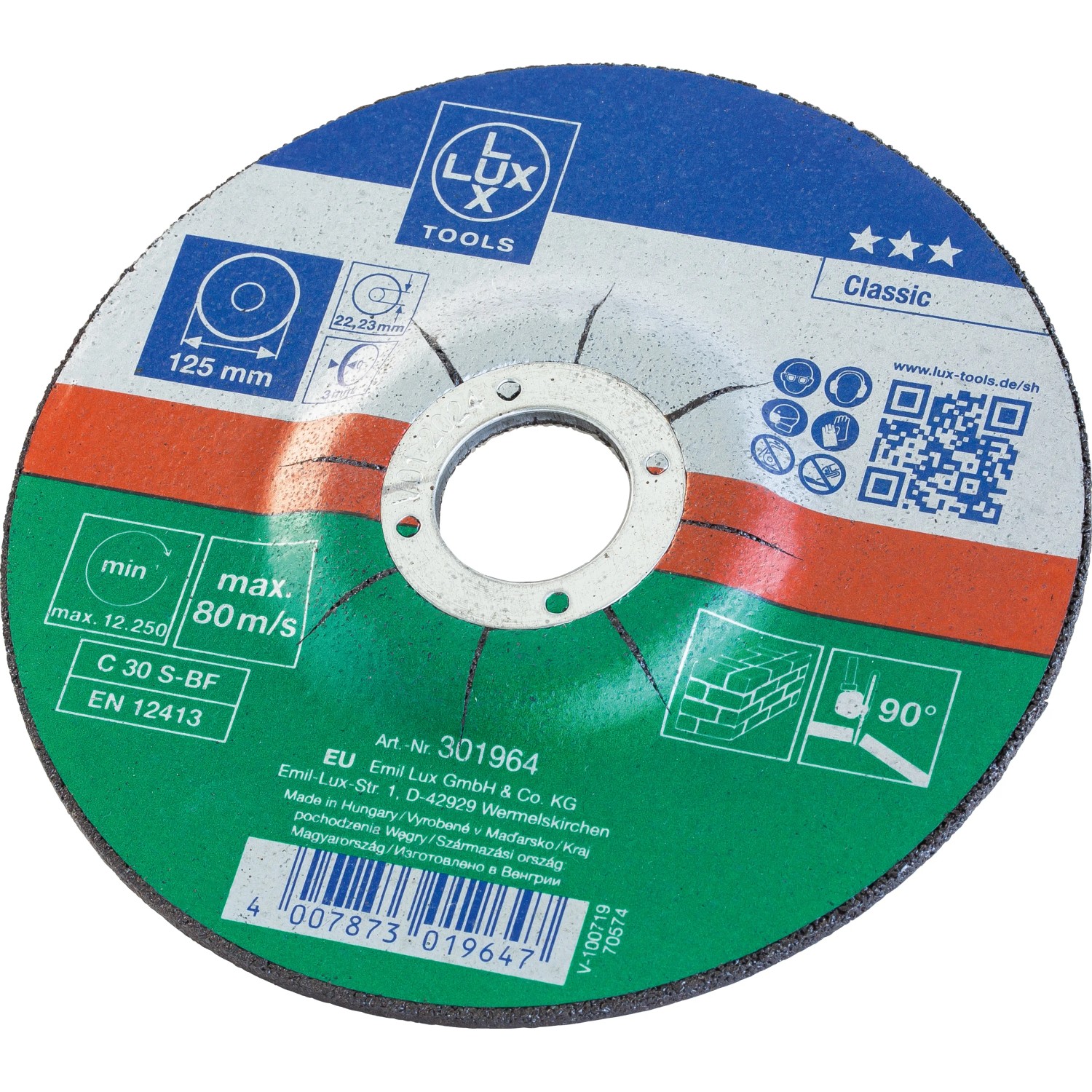 E-shop LUX-TOOLS Tkaninový brúsny kotúč Classic na kameň Ø 125 mm