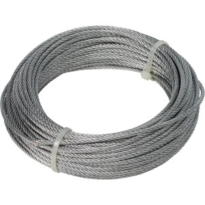 Stočené pozinkované oceľové lanko Basic, 3 mm x 20 m, vhodné na zdvíhanie a zaistenie nákladov.