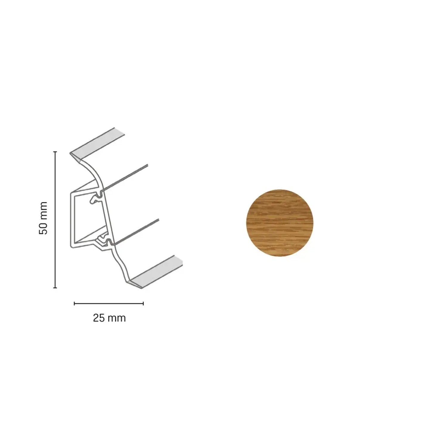 E-shop Döllken Profiles Lišta SLK 50 2080 dub prírodný 50 x 25 x 2500 mm