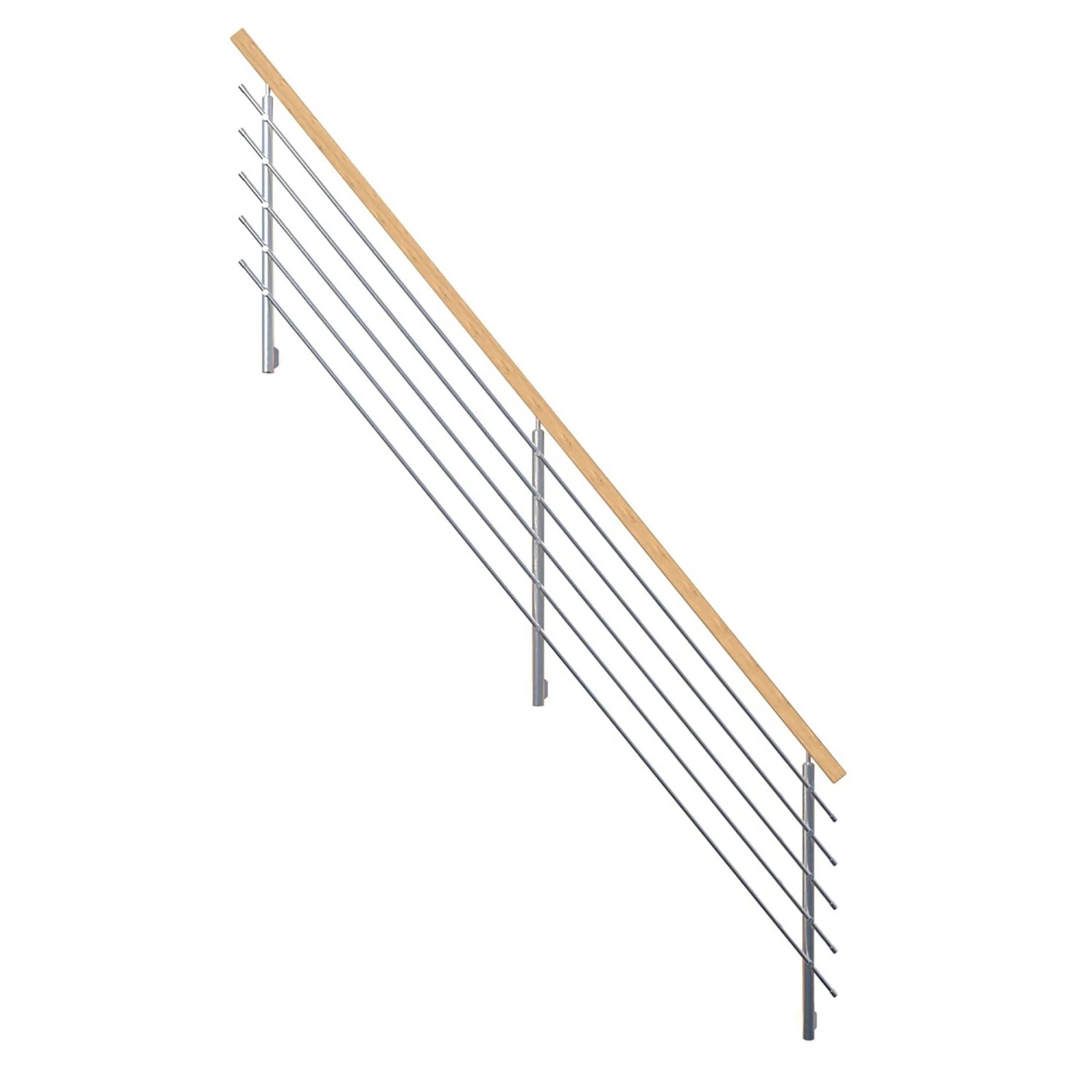 E-shop StarWood Nerezové zábradlie Flex s hranatým dubovým madlom 350 cm