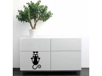 Crearreda Samolepiace dekorácie, čierna mačka, 1 hárok, 15 x 26 cm