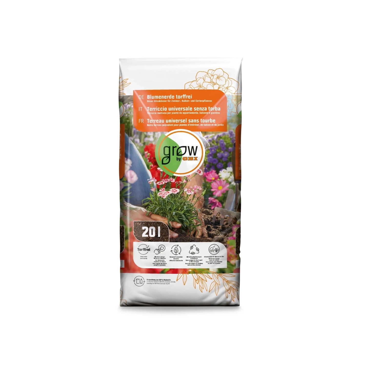 E-shop GROW by OBI Kvetinový substrát 20 l