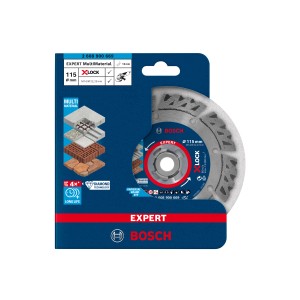 Diamantový rezný kotúč Bosch Expert X-Lock Multi Material, priemer 115 mm, pre uhlové brúsky.
