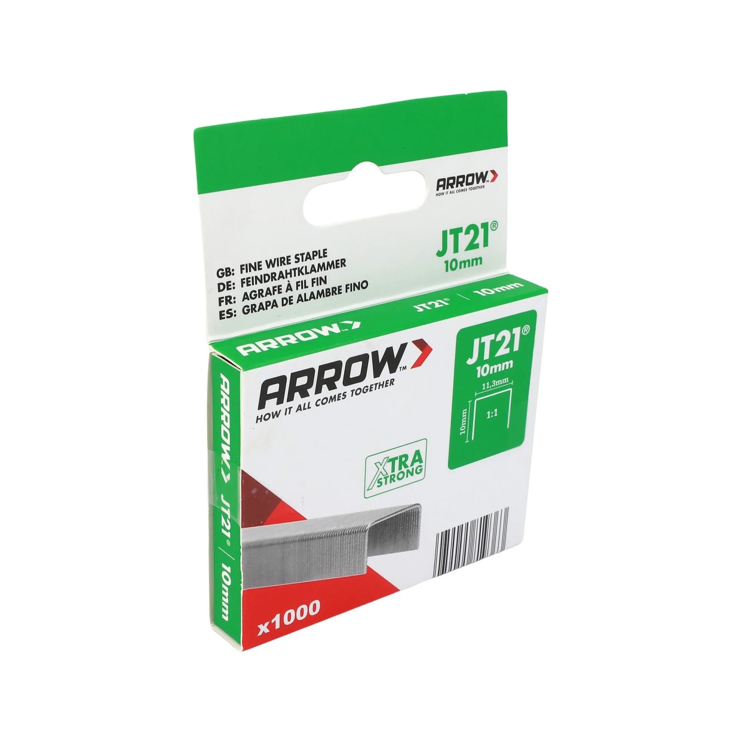 E-shop Arrow Drôtené sponky do sponkovačky JT21, dĺžka 10 mm, 1000 ks