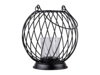 Lampáš na sviečku kovová čierna 20 cm