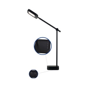 Čierna nočná lampa t.b.t. s LED svetlom a USB portom.