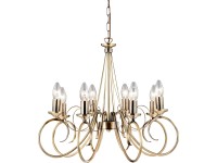 GLOBO Závesné svietidlo TRUNCATUS, 8x E14, mosadzné, pr. 55 x 135 cm