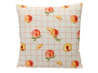Dekoratívny vankúš s motívom broskýň, polyester, 45 x 45 cm