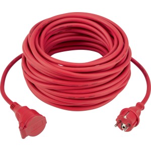 Predlžovací kábel červený 1x zásuvka, 1x zástrčka, 3500 W, IP44, 20 m
