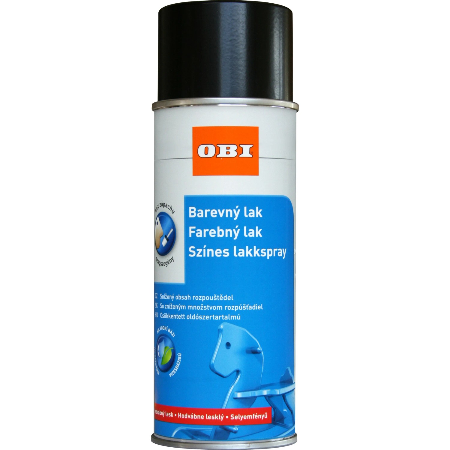 E-shop OBI Lak v spreji hodvábne lesklý RAL 9005 čierna 400 ml