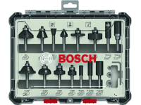 Bosch Zmiešaná súprava tvarových fréz s vretenom s pr. 6 mm, 15 ks