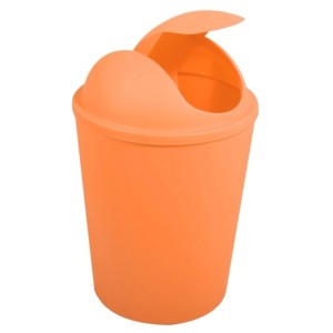 Oranžový odpadkový kôš MSV Ako s výklopným vekom, objem 5,5 litra.
