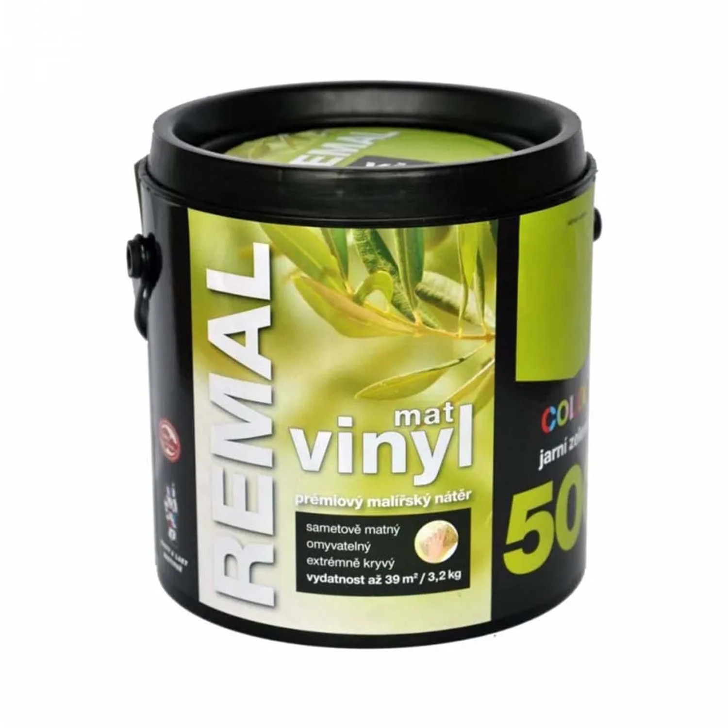 E-shop REMAL Vinyl COLOR Mat Prémiový maliarsky náter 500 jarná zelená 3,2 kg