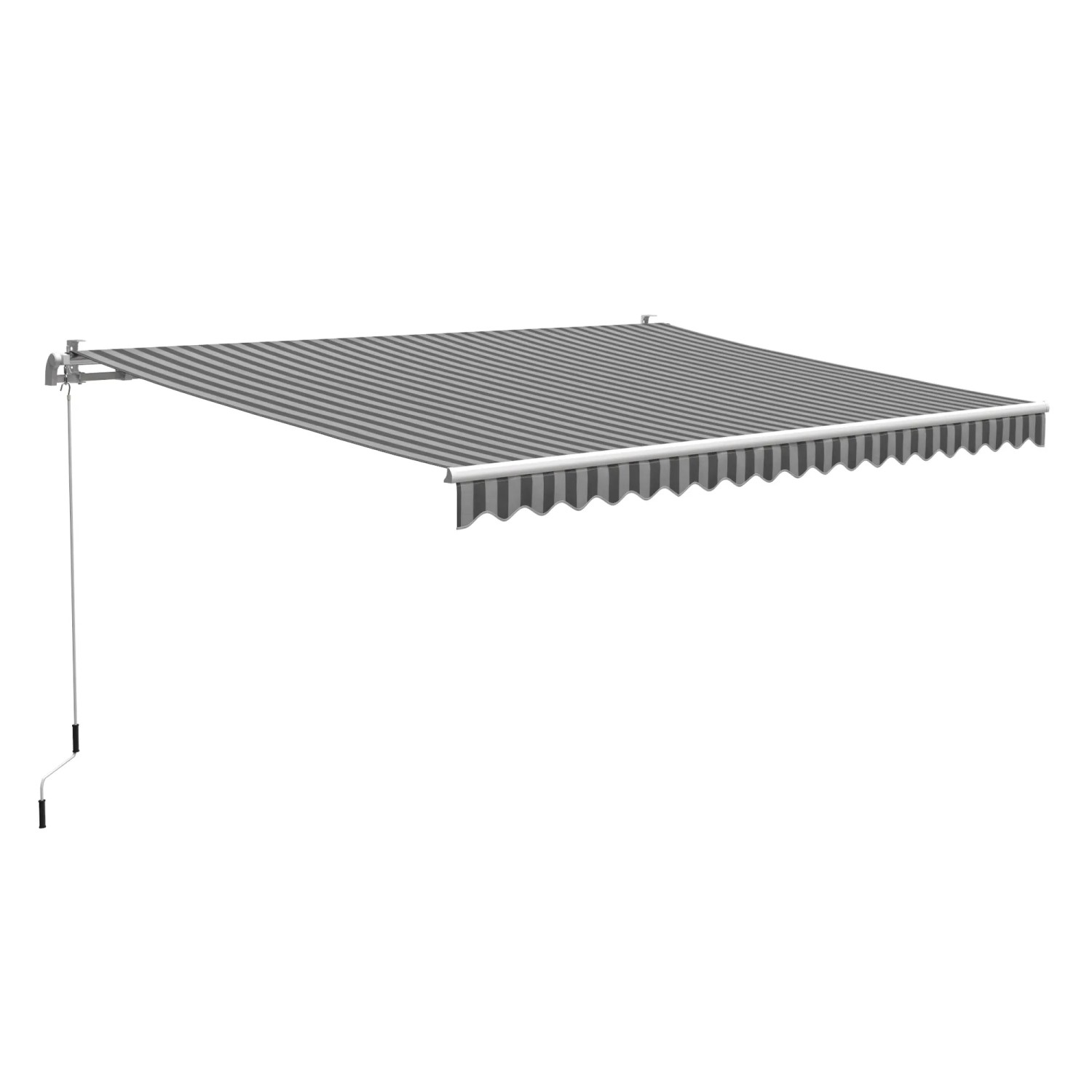E-shop OBI Markíza s kĺbovými ramenami Aventura sivo-biela 400 x 250 cm