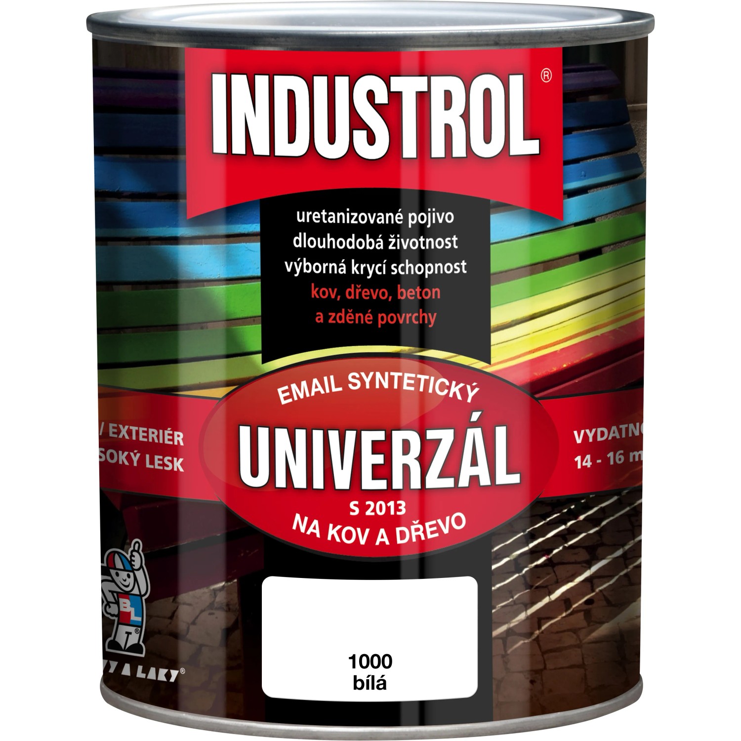 E-shop INDUSTROL Email na kov a drevo S2013 UNIVERZÁL 1000 biely 750 ml