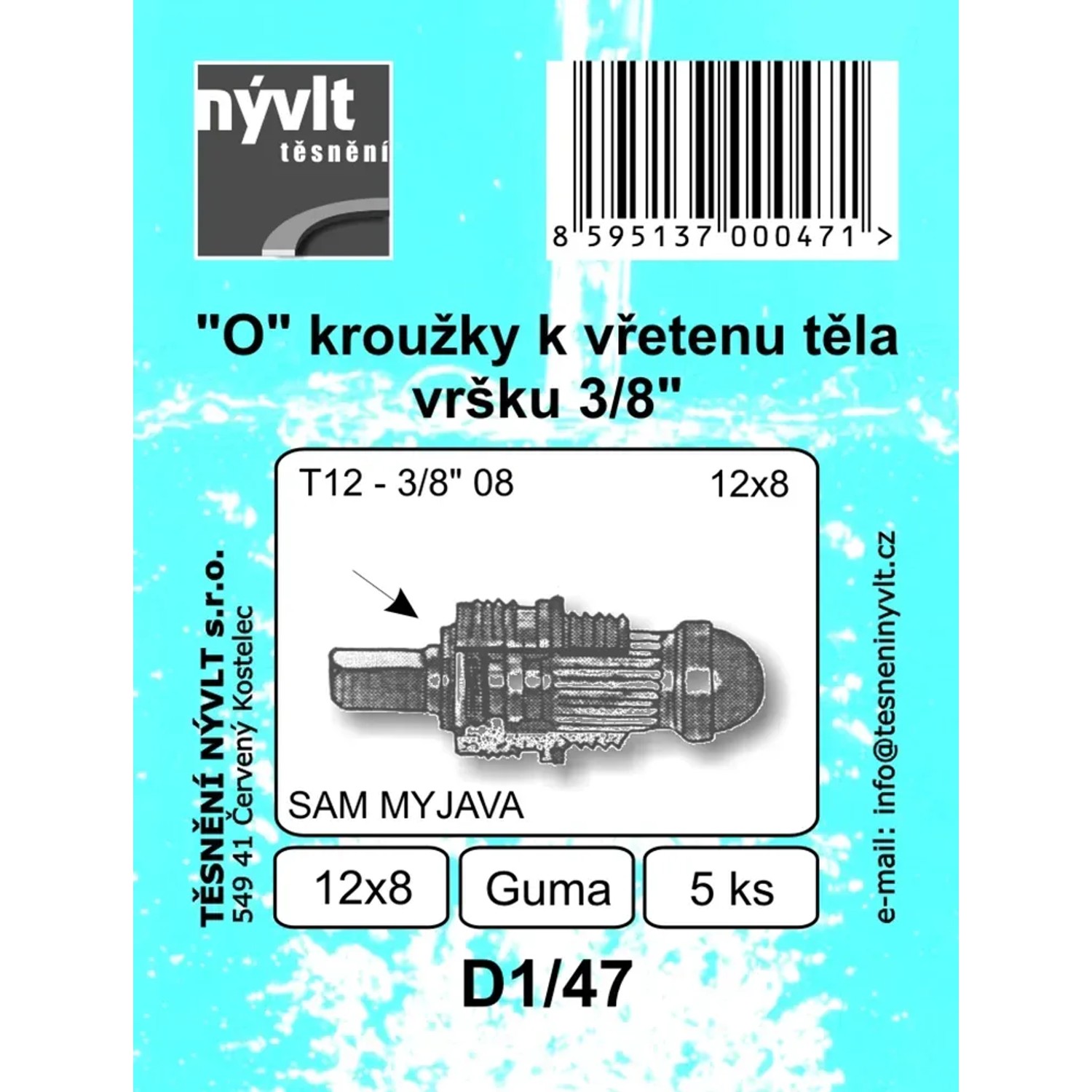 E-shop O krúžky k vretenu tela vŕšku 3/8