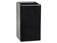 Spirella Téglik na zubné kefky Quadro, čierna, 6,5 x 6,5 x 10,5 cm