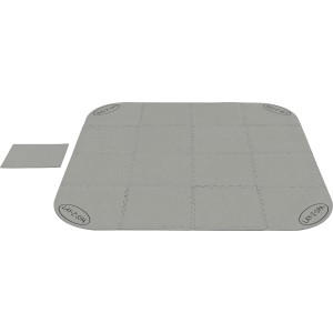 Ochranná podložka pod bazén Bestway Lay-Z-Spa, sivý plast, pozostávajúca z niekoľkých častí.