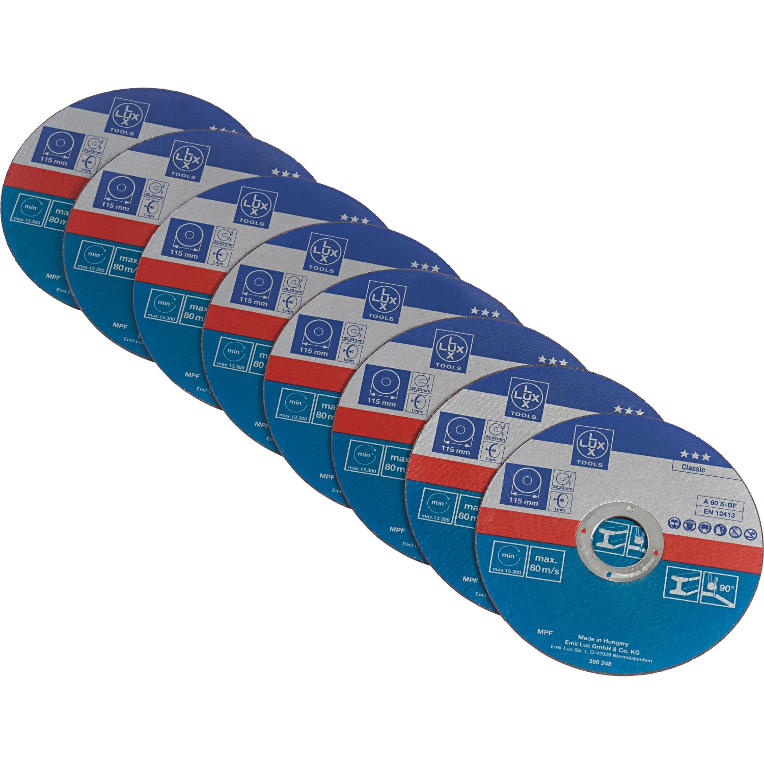 E-shop LUX-TOOLS Rezný kotúč Classic kov priemer 115 mm, 8 ks