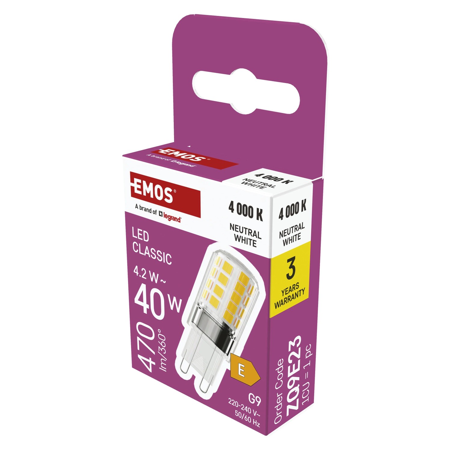Emos LED žiarovka Classic JC G9 4,2 W 470lm 4000K