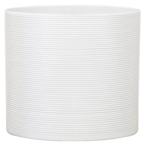 Scheurich kvetináč 828, Ø 14 cm, Panna, keramický s jemnými vodorovnými drážkami.