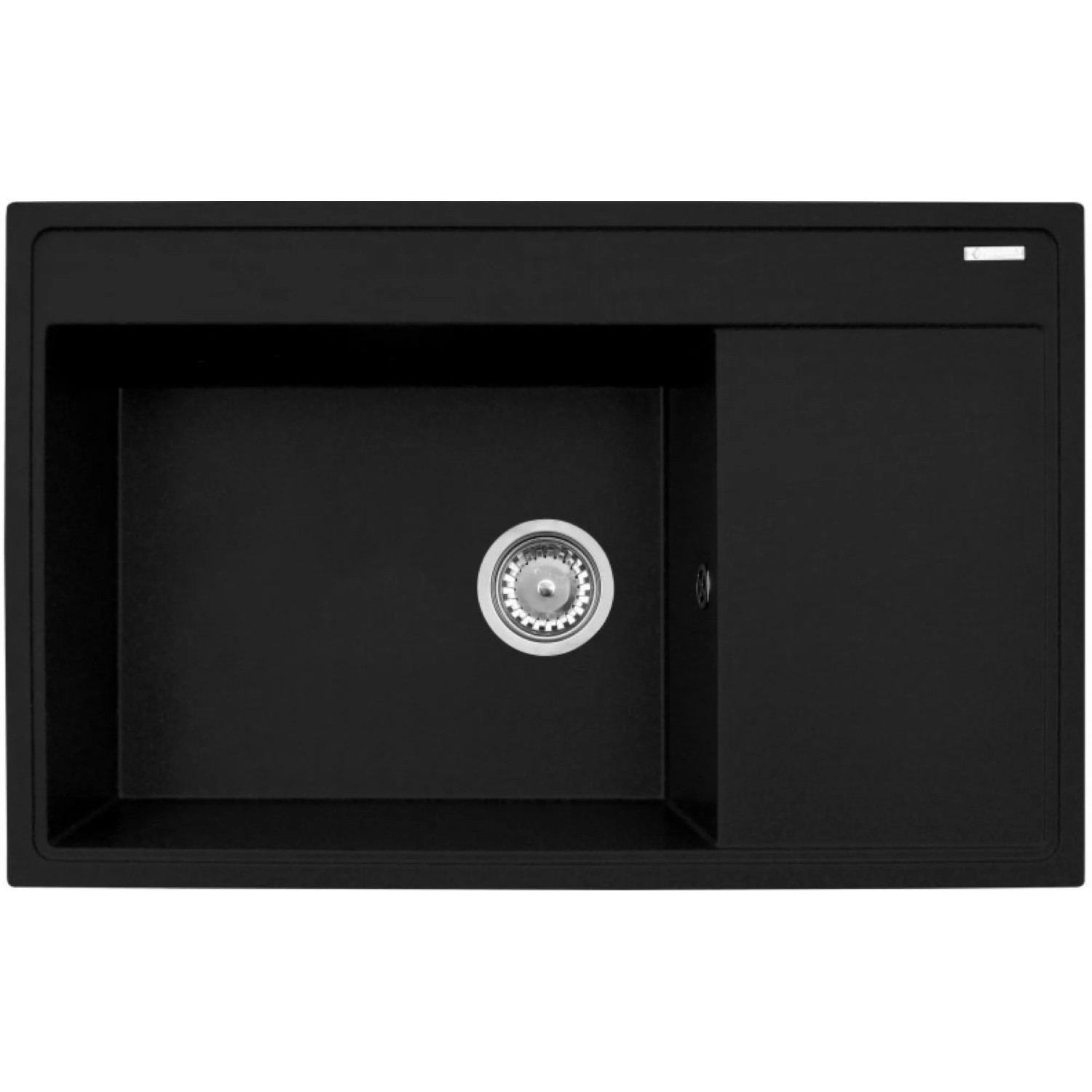 E-shop Pyramis Granitový drez s odkvapkávačom Camea 1B 1D, carbon LH, 79 x 50 cm