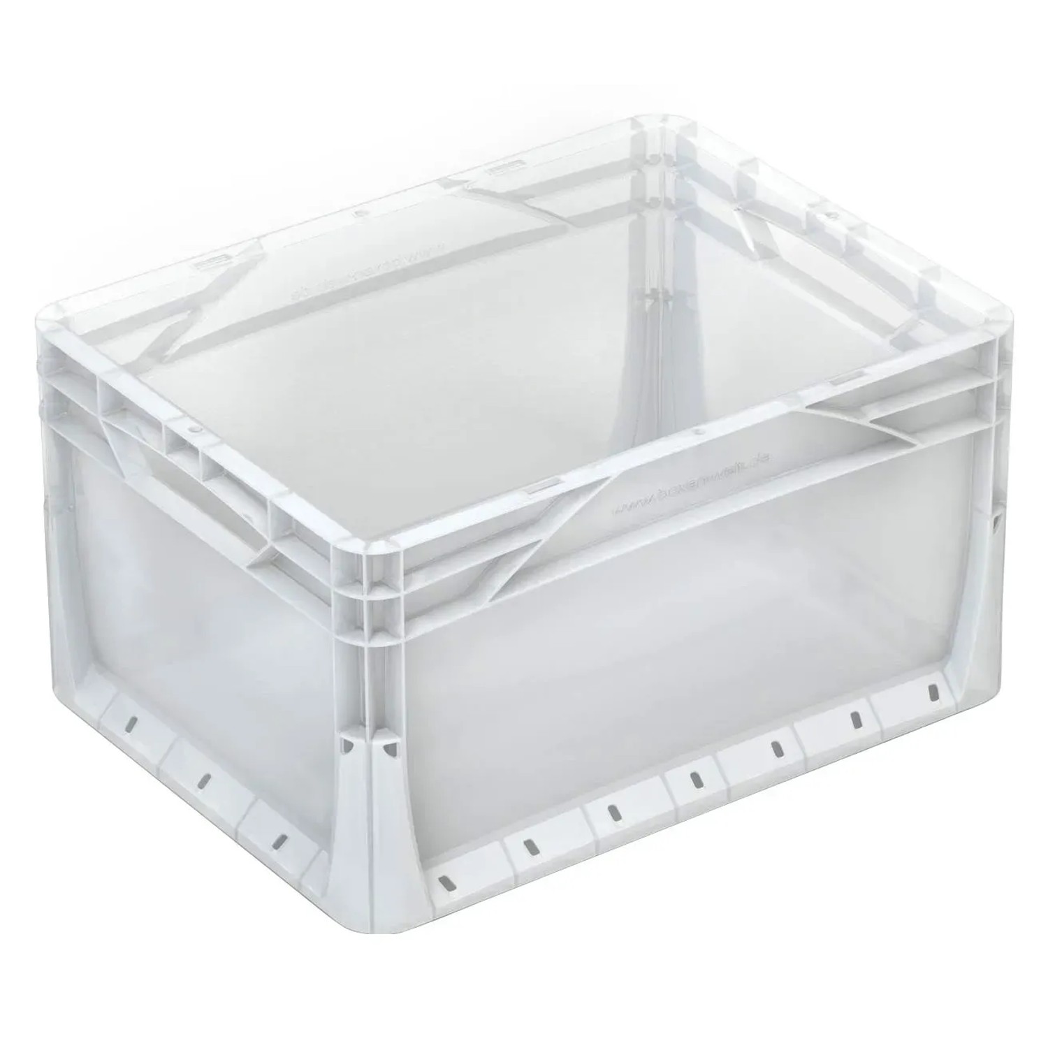 E-shop Surplus Systems Eurobox s plnou stenou, transparentný, 20 l, 400 x 300 x 220 mm