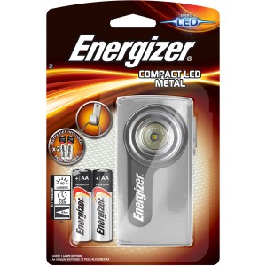 Kompaktná LED baterka Energizer z kovu, 40 lúmenov, vrátane batérií.