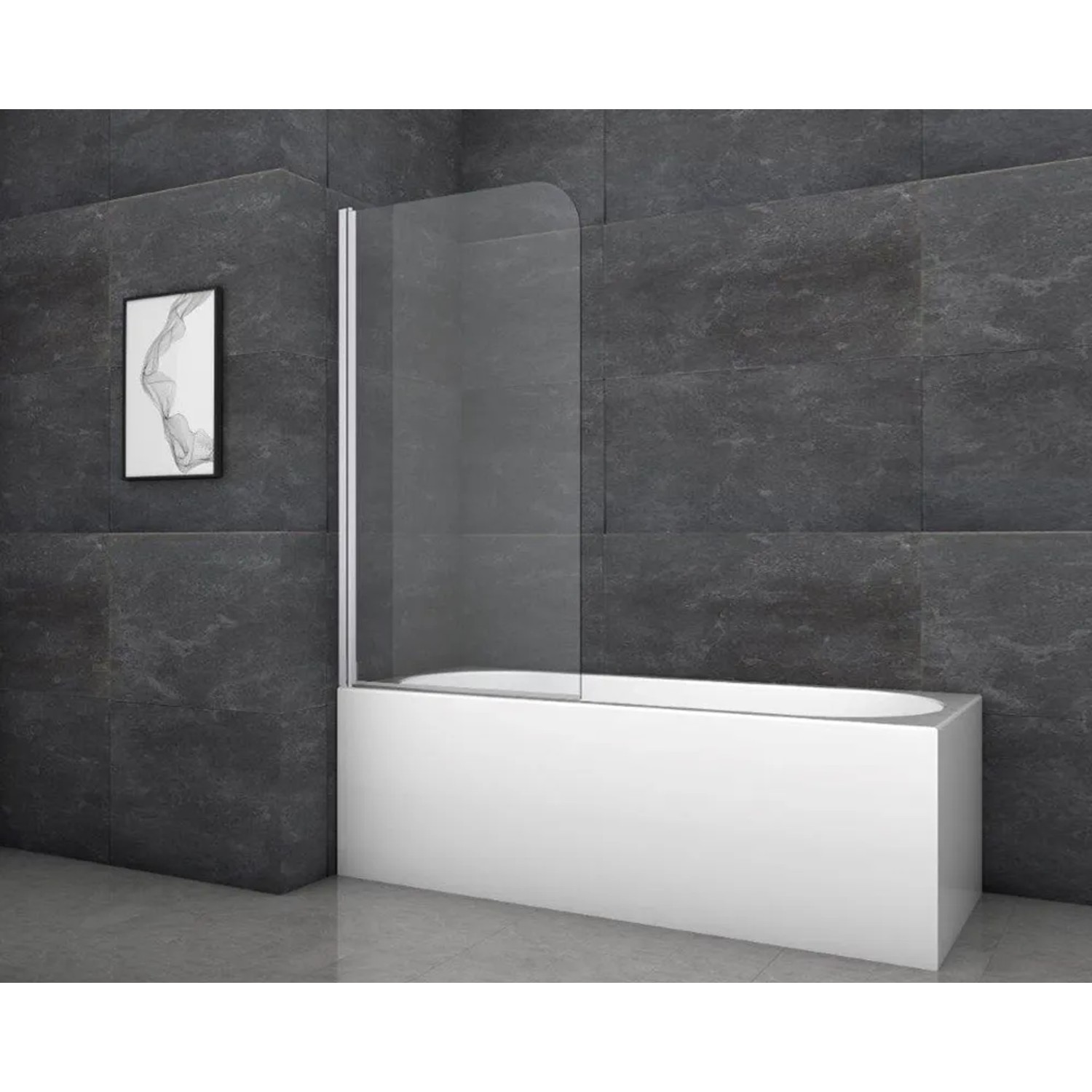 E-shop Aurlane Skladacia vaňová zástena Silver Classic 80 cm x 140 cm chróm 1-krídlová