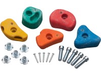 SwingKing Malé lezecké chyty s 2 otvormi, kompozit, rôzne farby, 5 ks