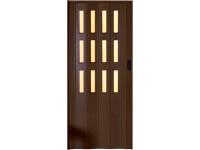 HOPA Plastové zhrňovacie dvere Luciana Design presklené orech 73 x 200 cm HOPA Plastové zhrňovacie dvere Luciana Design presklené orech 73 x 200 cm