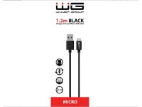 WG Dátový kábel USB-A_micro-USB, 2,1 A, čierny, 100 cm