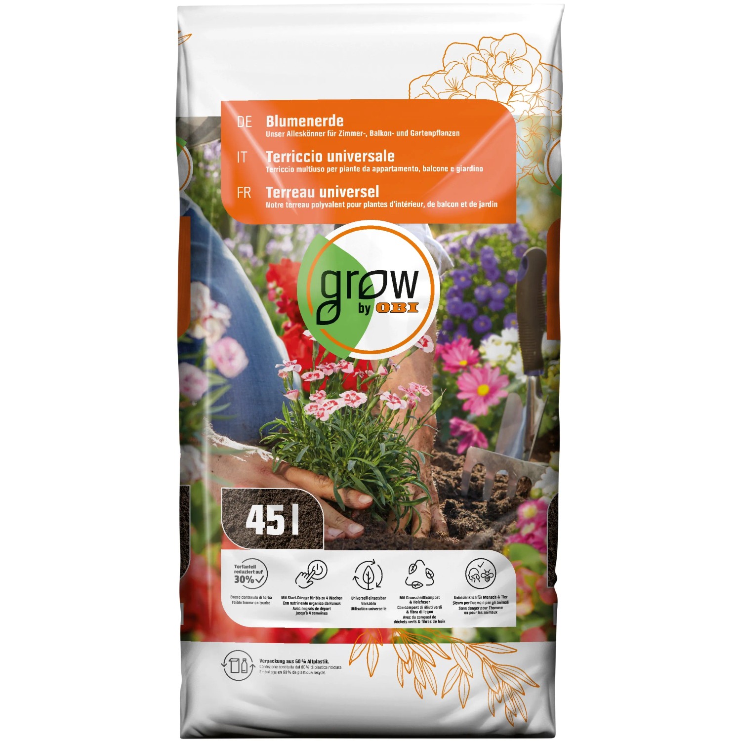 E-shop GROW by OBI Kvetinový substrát 45 l