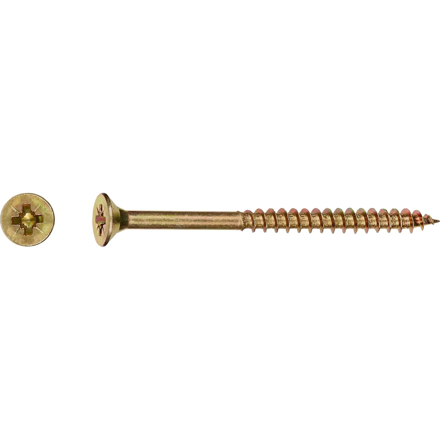 E-shop Uni skrutky so zápustnou hlavou PZ2 čiastočný závit žlto pozink. 5x50 mm, 500 ks