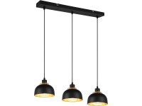 REALITY Závesné svietidlo PUNCH čierne matné 3 x E27 max. 40 W, 68 x 150 x 18 cm