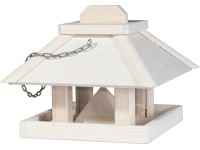 Vtáčie krmítko, borovicové drevo/akrylové sklo, biela 29 x 29 x 22 cm