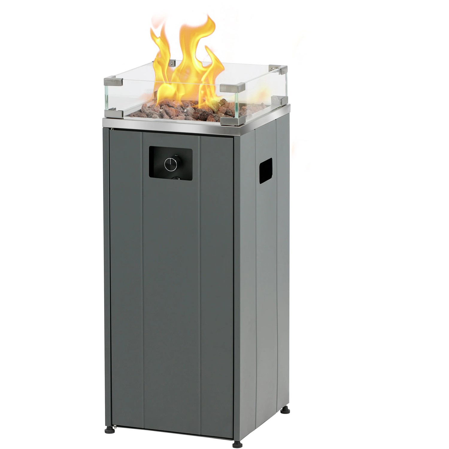 E-shop Buschbeck Plynový terasový ohrievač Malta, 7,5 kW, sivá, 38 x 38 x 94,8 cm