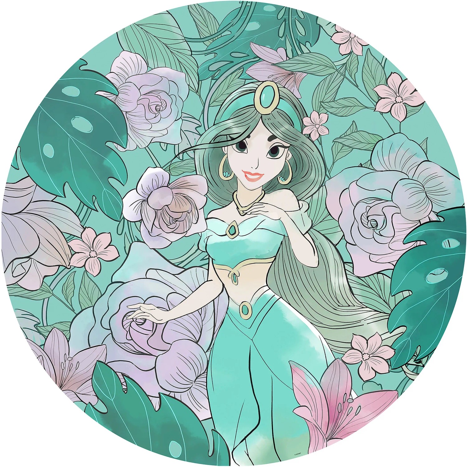 E-shop Komar Samolepiaca vliesová fototapeta Dot Jasmin Elegant Mint pr. 125 cm
