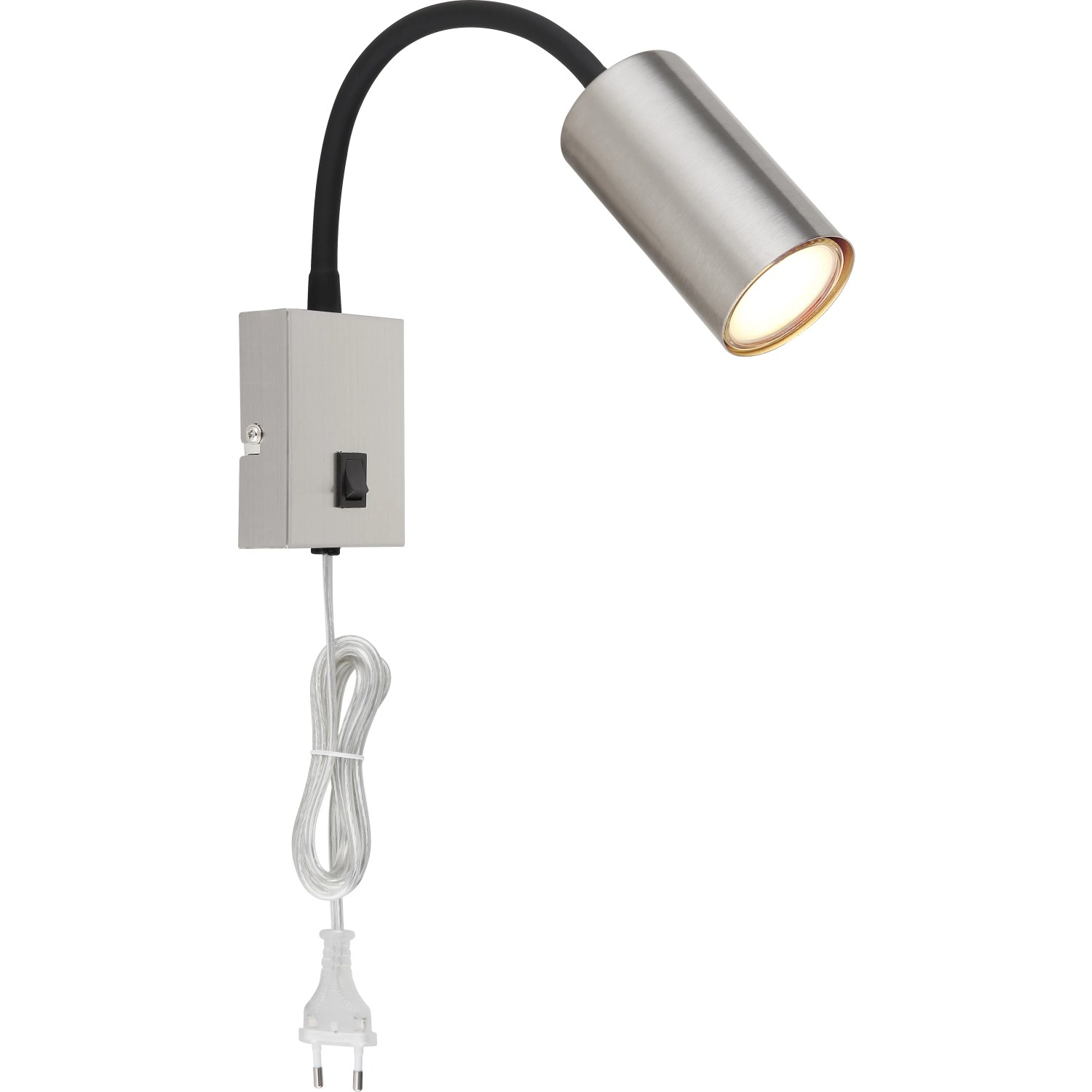 E-shop GLOBO Nástenné svietidlo ROBBY čierna/nikel GU10 25W 70 x 440 x 320 mm