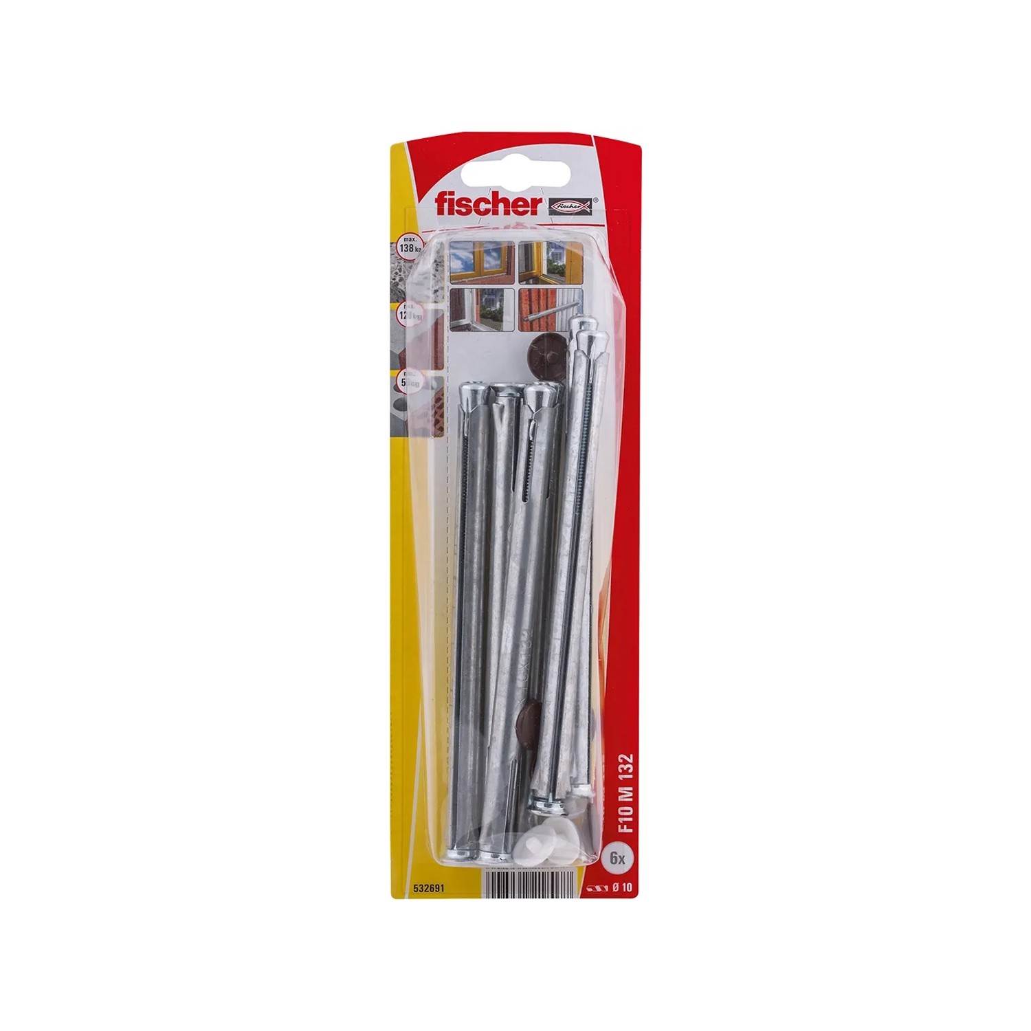 E-shop Fischer Kovová rámová hmoždinka F10 M 132 K NV, 6 ks