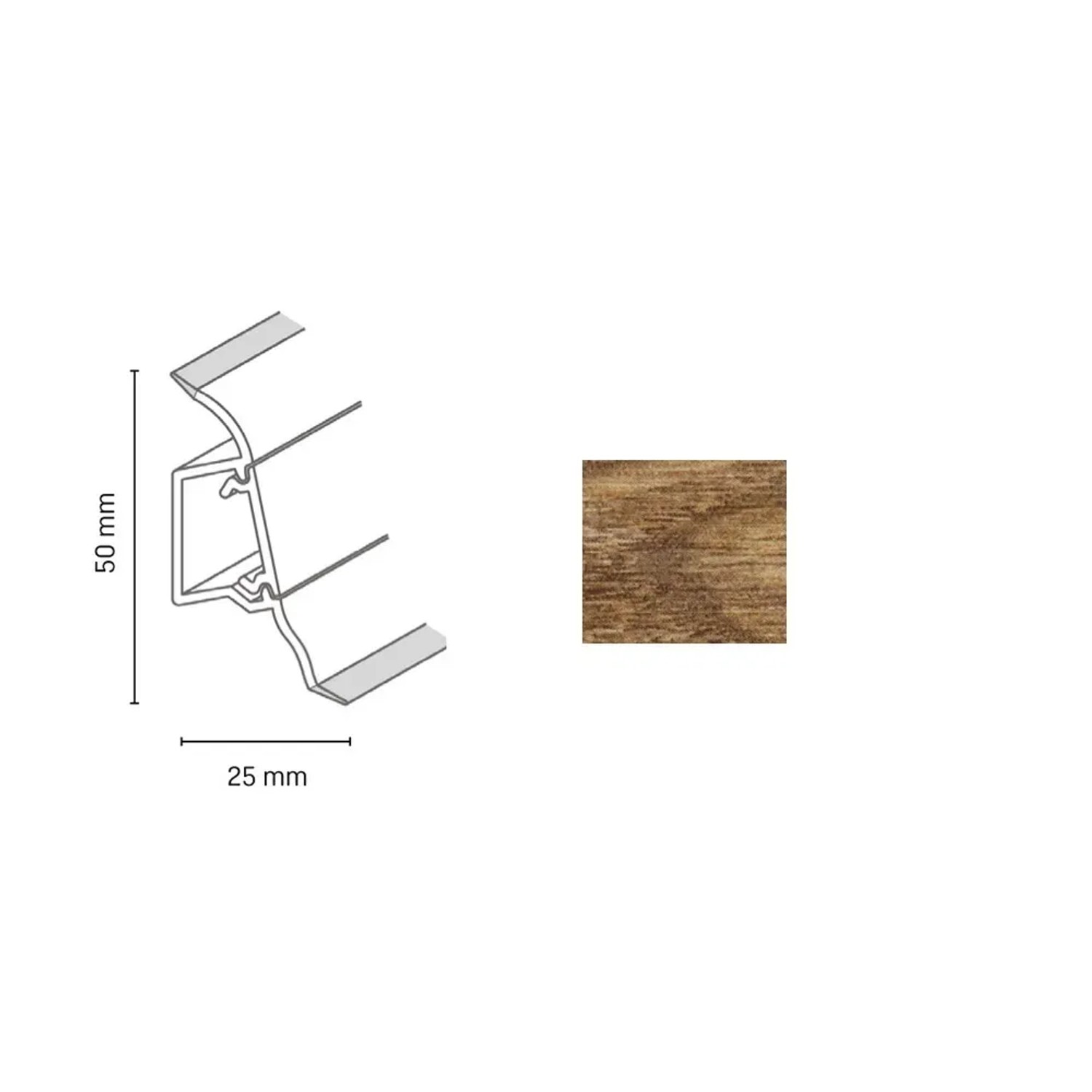 E-shop Döllken Profiles Lišta SLK 50 2152 dub balearský 50 x 25 x 2500 mm