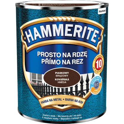 Hammerite Priamo na hrdzu farba na železné kovy kováčska hnedá 0,7 l