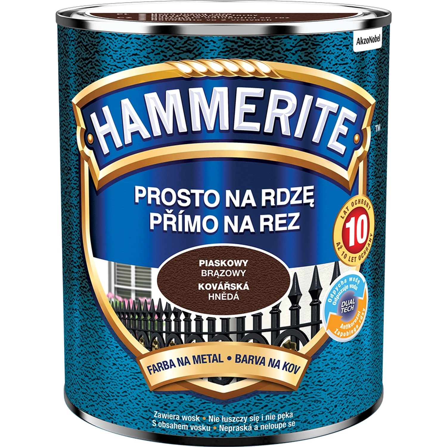E-shop Hammerite Priamo na hrdzu farba na železné kovy kováčska hnedá 0,7 l
