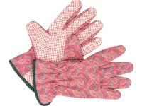 Bavlnené pracovné rukavice s motívom džungle, ružová, veľ. 8