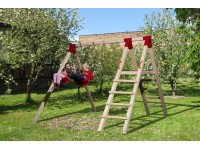 Weka Hojdačka Tabaluga 816 A, prírodná/červená, 385 x 290 x 240 cm