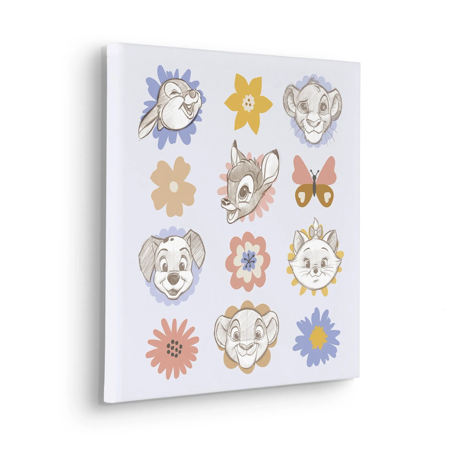E-shop Komar Nástenný obraz na ráme Disney Classics Flowerheads 40 x 40 cm